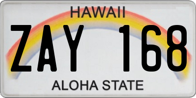 HI license plate ZAY168