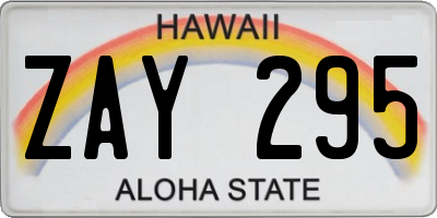 HI license plate ZAY295