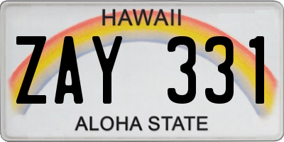 HI license plate ZAY331