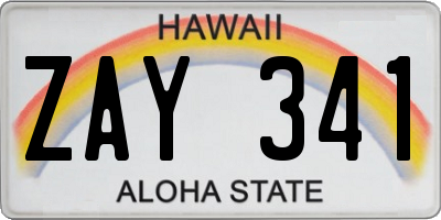 HI license plate ZAY341