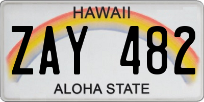 HI license plate ZAY482