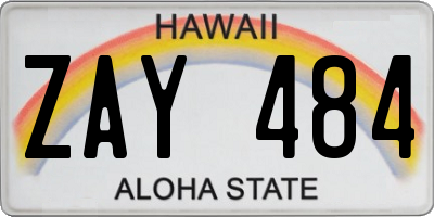 HI license plate ZAY484