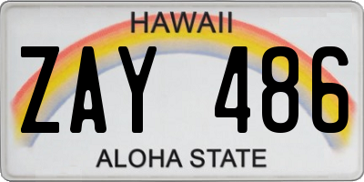 HI license plate ZAY486