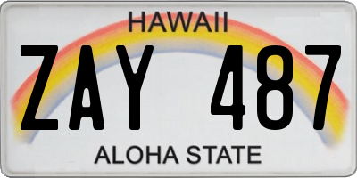 HI license plate ZAY487