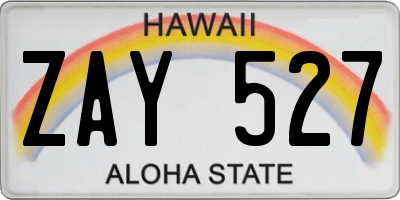 HI license plate ZAY527
