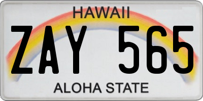 HI license plate ZAY565