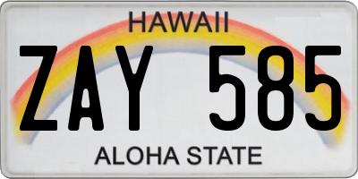 HI license plate ZAY585