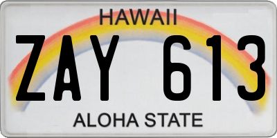 HI license plate ZAY613