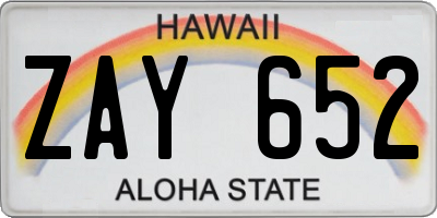 HI license plate ZAY652