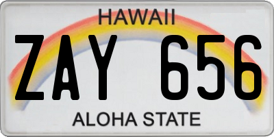 HI license plate ZAY656