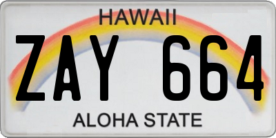 HI license plate ZAY664