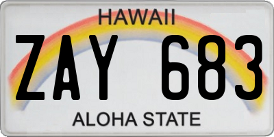 HI license plate ZAY683