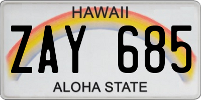 HI license plate ZAY685