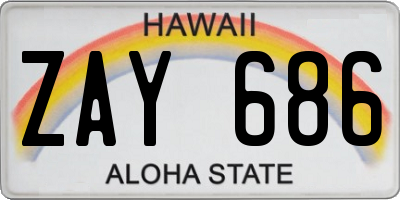 HI license plate ZAY686