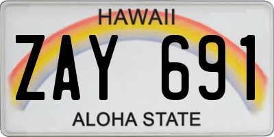 HI license plate ZAY691