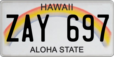 HI license plate ZAY697