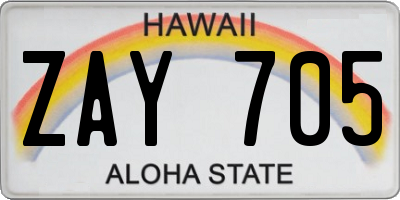 HI license plate ZAY705