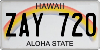HI license plate ZAY720
