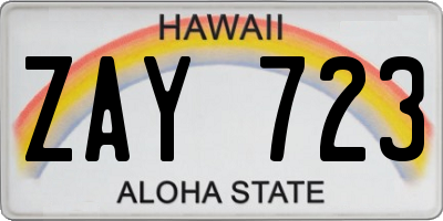 HI license plate ZAY723