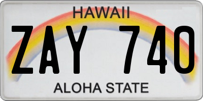 HI license plate ZAY740