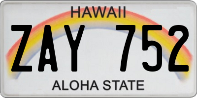 HI license plate ZAY752