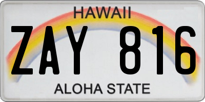 HI license plate ZAY816