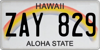 HI license plate ZAY829