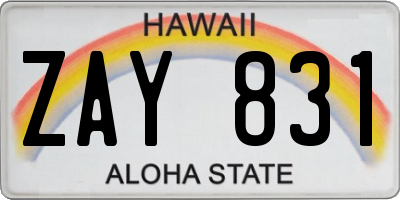 HI license plate ZAY831