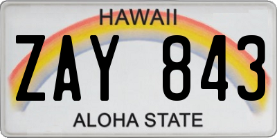 HI license plate ZAY843