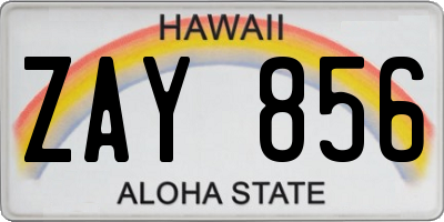 HI license plate ZAY856