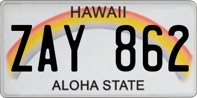 HI license plate ZAY862