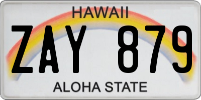 HI license plate ZAY879