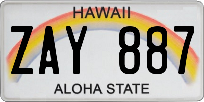 HI license plate ZAY887