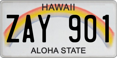 HI license plate ZAY901