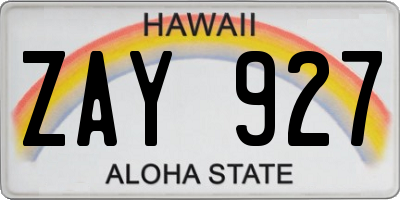 HI license plate ZAY927
