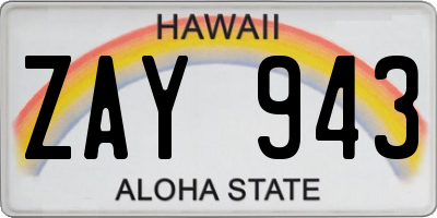HI license plate ZAY943