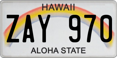 HI license plate ZAY970