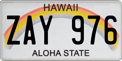 HI license plate ZAY976