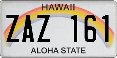 HI license plate ZAZ161