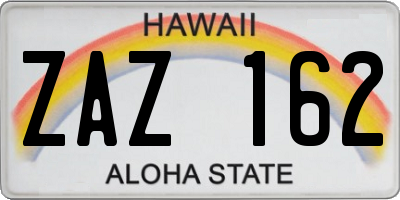 HI license plate ZAZ162