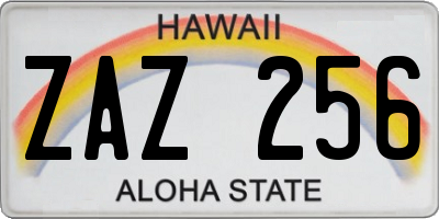 HI license plate ZAZ256