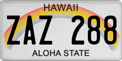 HI license plate ZAZ288