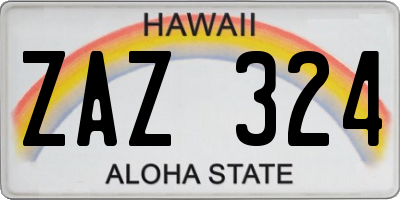 HI license plate ZAZ324
