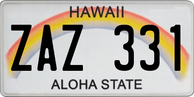 HI license plate ZAZ331