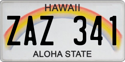 HI license plate ZAZ341