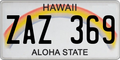 HI license plate ZAZ369