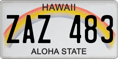 HI license plate ZAZ483