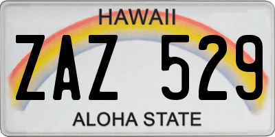 HI license plate ZAZ529