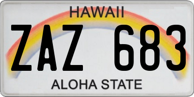 HI license plate ZAZ683