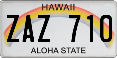 HI license plate ZAZ710